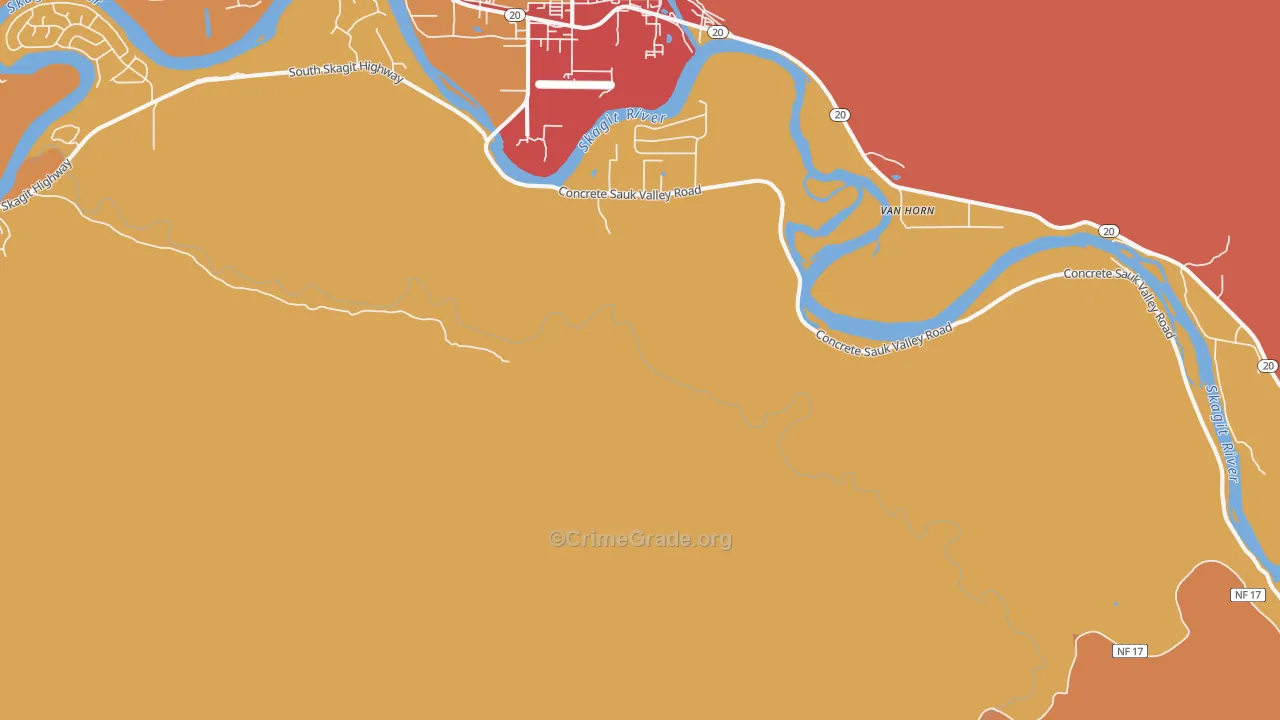 Van Horn, WA Map of Vandalism Rates