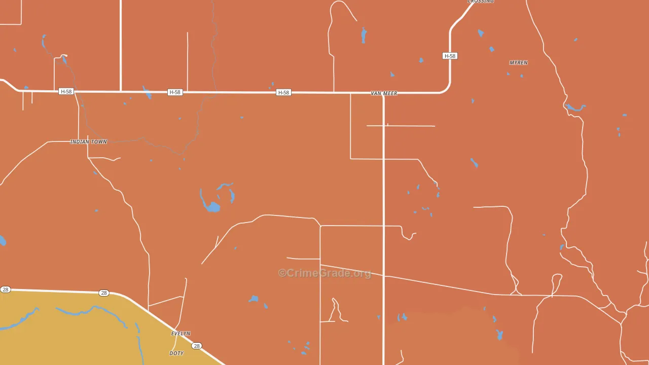 Van Meer, MI Map of Vandalism Rates