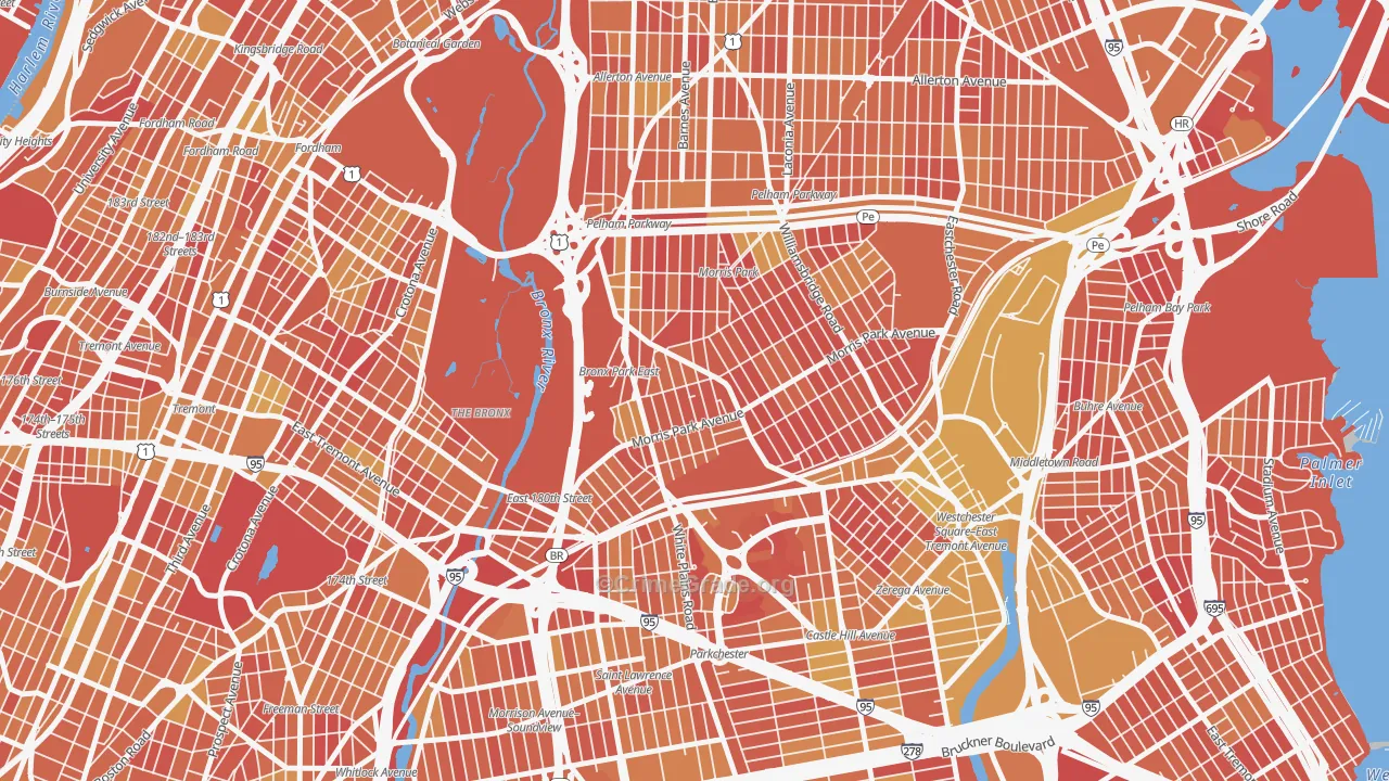 Van Nest, Bronx, NY Map of Vandalism Rates