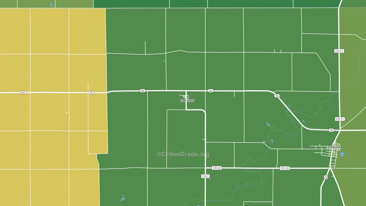 Van Orin, IL Map of Vandalism Rates