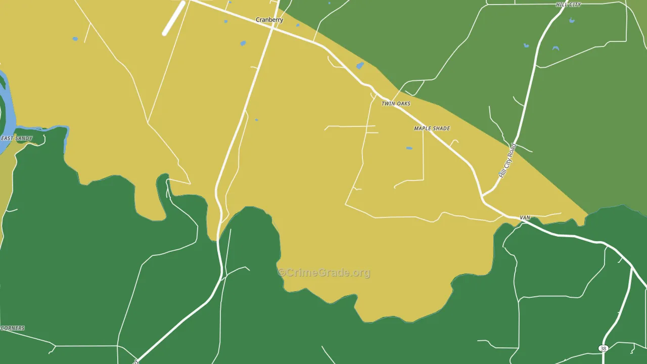 Van, PA Map of Vandalism Rates