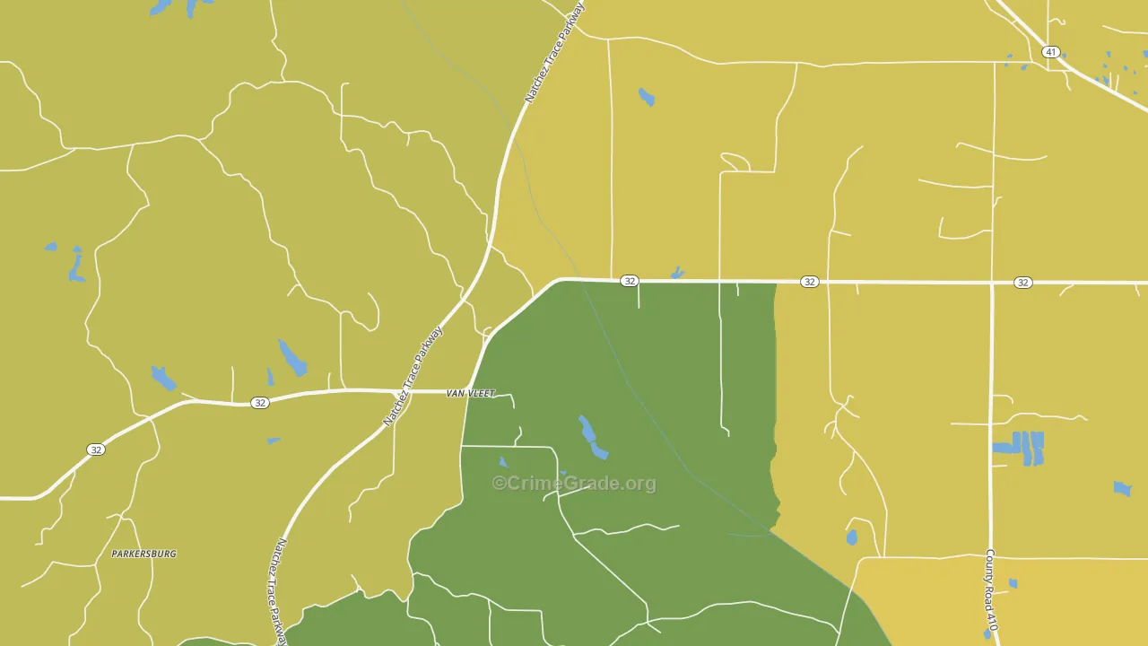 Van Vleet, MS Map of Vandalism Rates