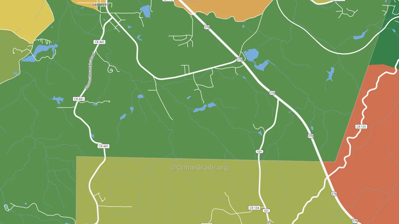 Van Wert, GA Map of Vandalism Rates
