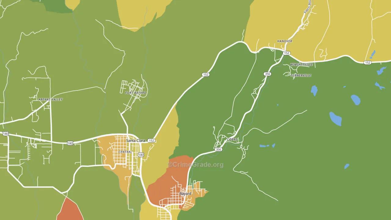 Vanadium, NM Map of Vandalism Rates