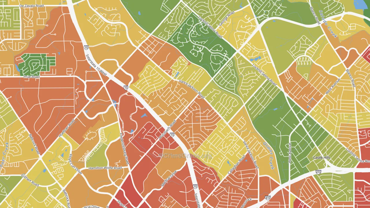 Vance Jackson, San Antonio, TX Map of Vandalism Rates