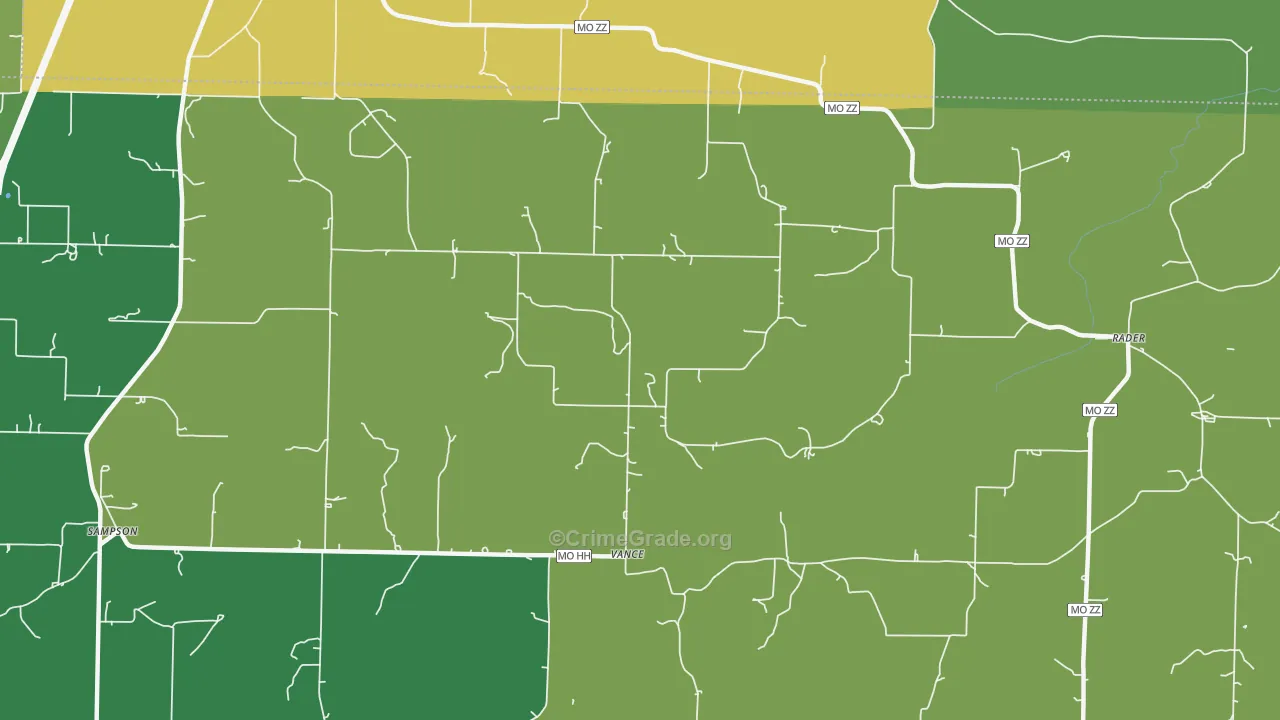 Vance, MO Map of Vandalism Rates