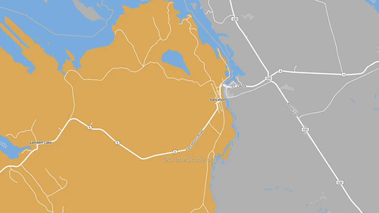 Vanceboro, ME Map of Vandalism Rates