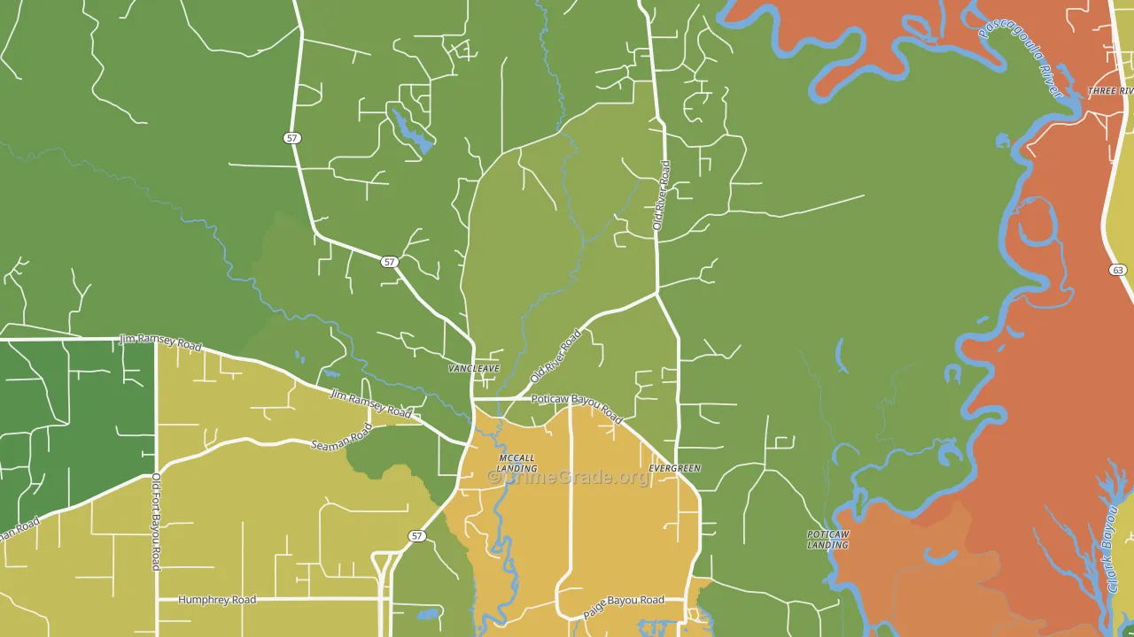 Vancleave, MS Map of Vandalism Rates