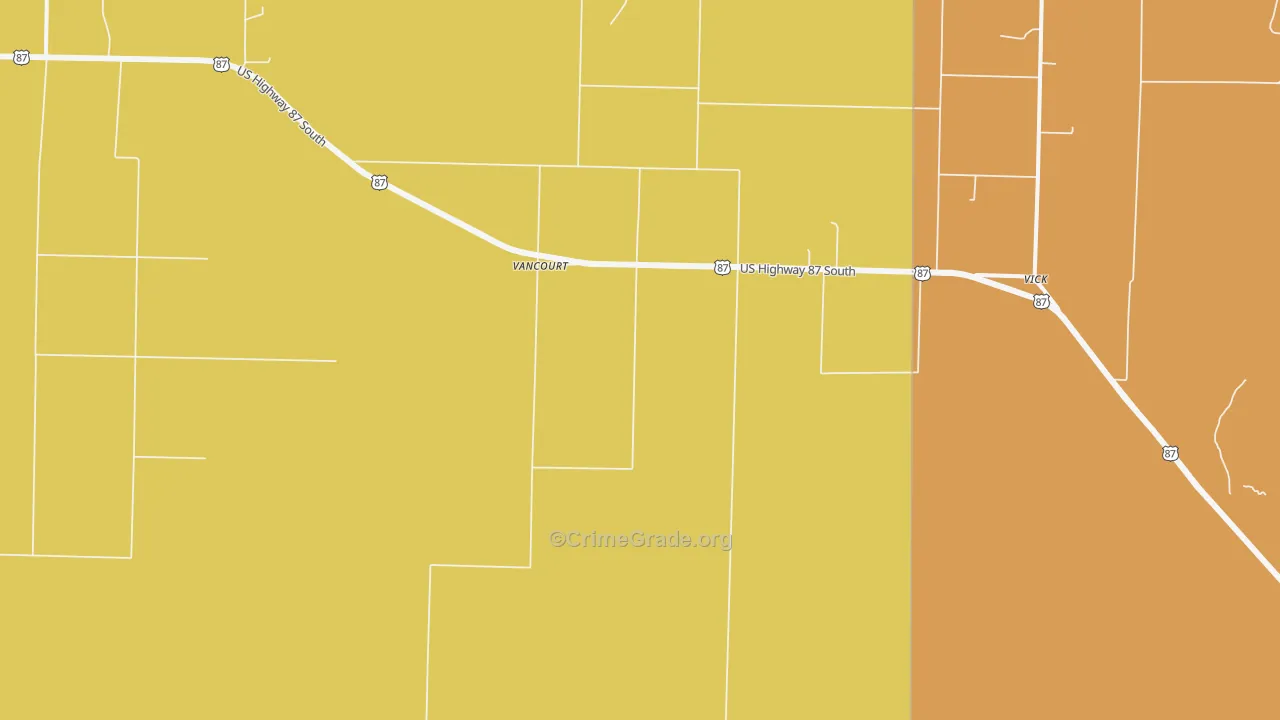 Vancourt, TX Map of Vandalism Rates