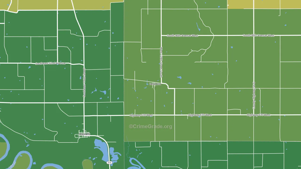 Vandalia, IA Map of Vandalism Rates