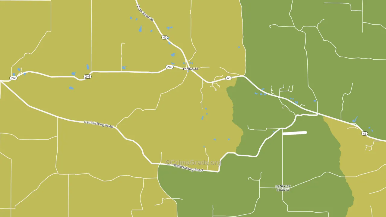 Vandalia, IN Map of Vandalism Rates