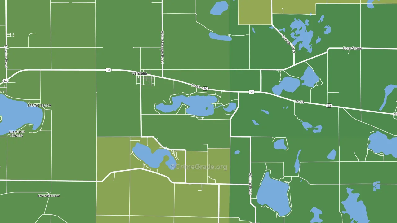 Vandalia, MI Map of Vandalism Rates
