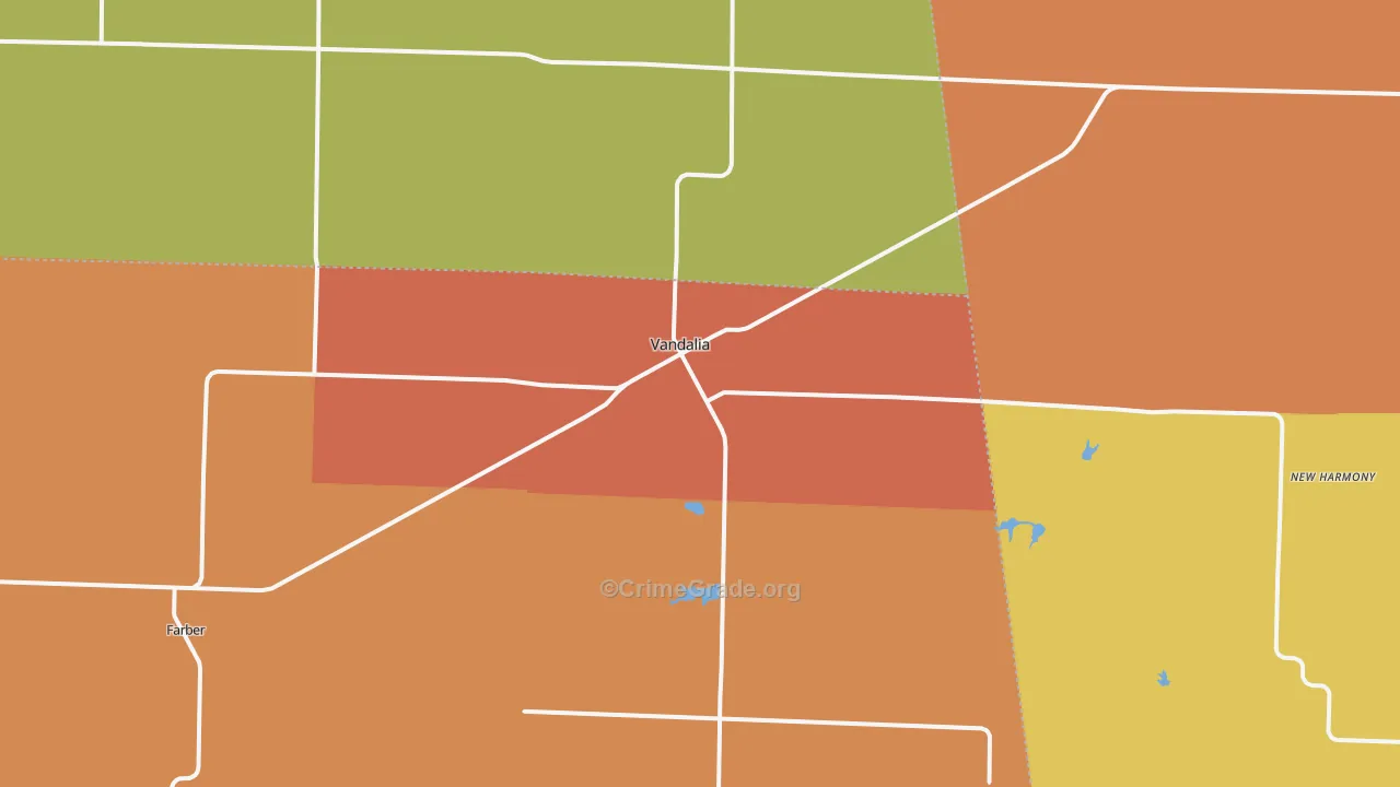 Vandalia, MO Map of Vandalism Rates