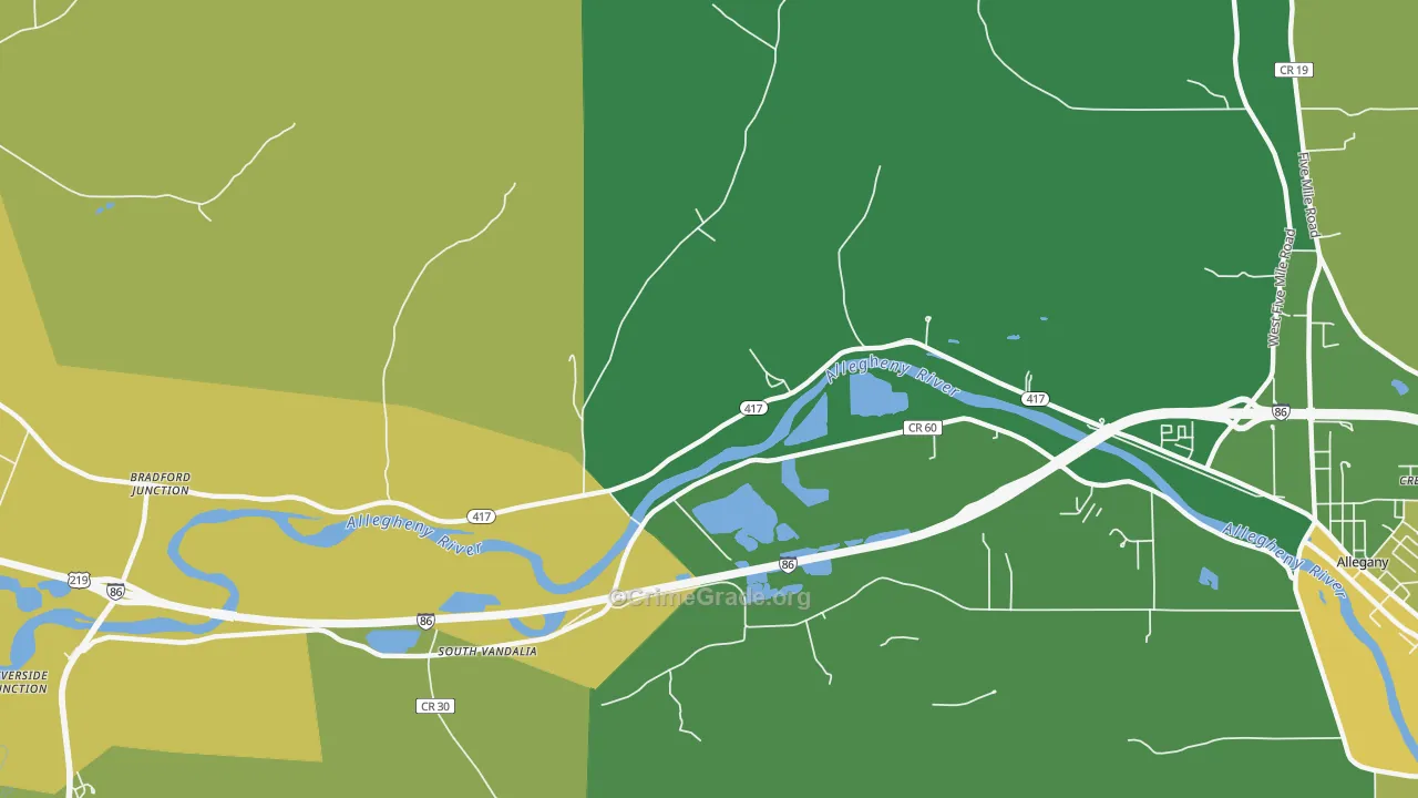 Vandalia, NY Map of Vandalism Rates