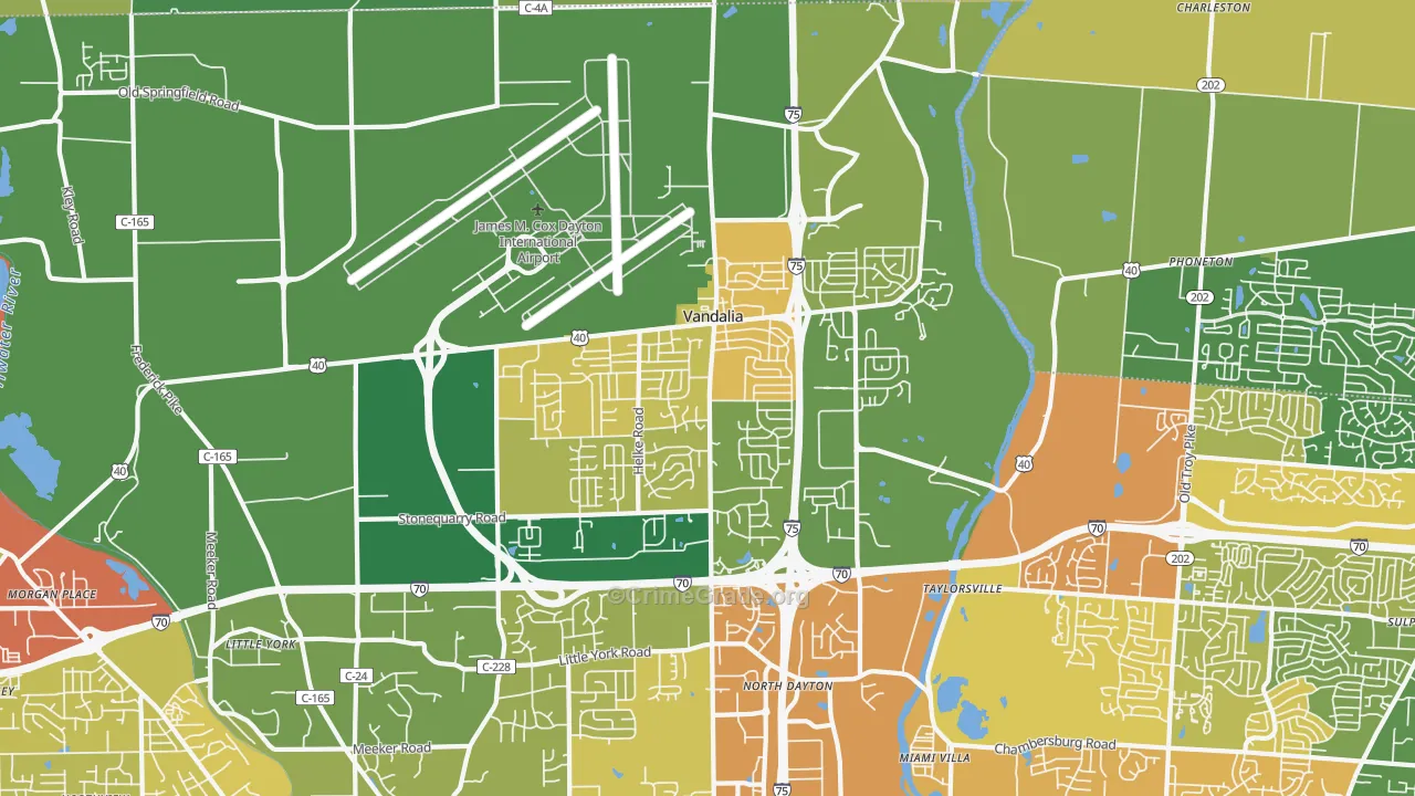 Vandalia, OH Map of Vandalism Rates