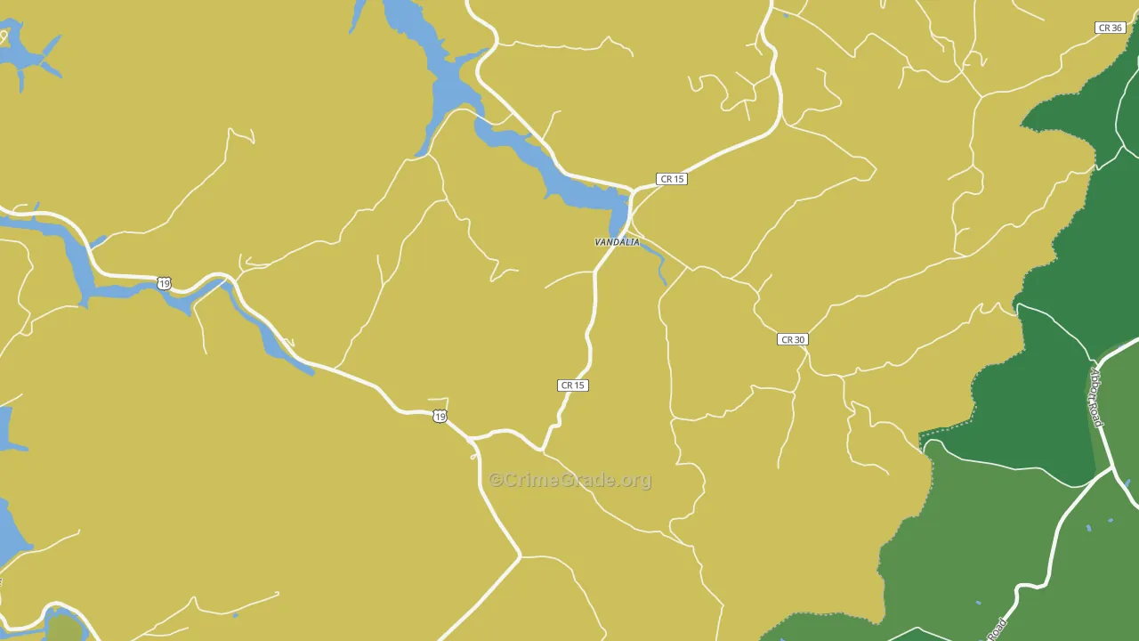 Vandalia, WV Map of Vandalism Rates