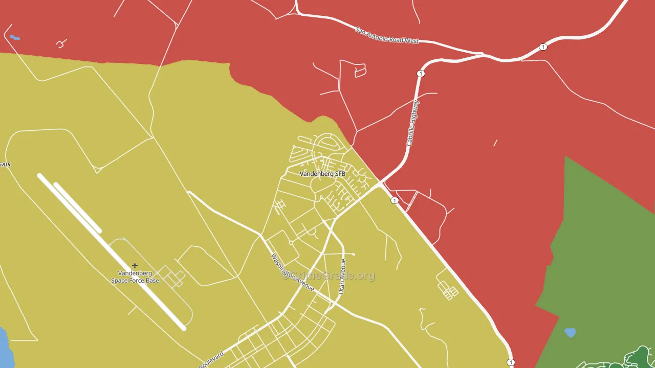 Vandenberg AFB, CA Map of Vandalism Rates