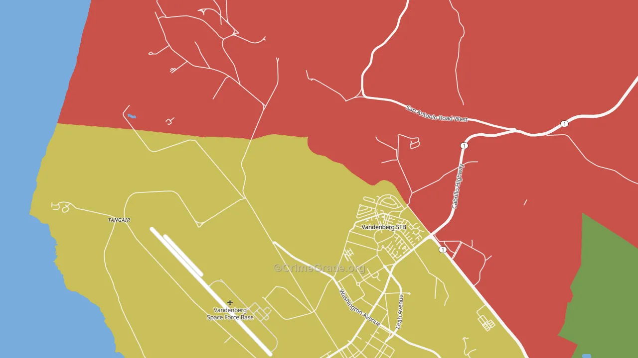 Vandenberg Air Force Base, CA Map of Vandalism Rates