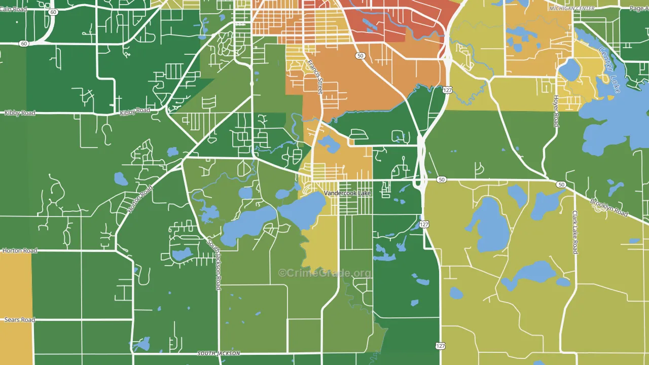 Vandercook Lake, MI Map of Vandalism Rates