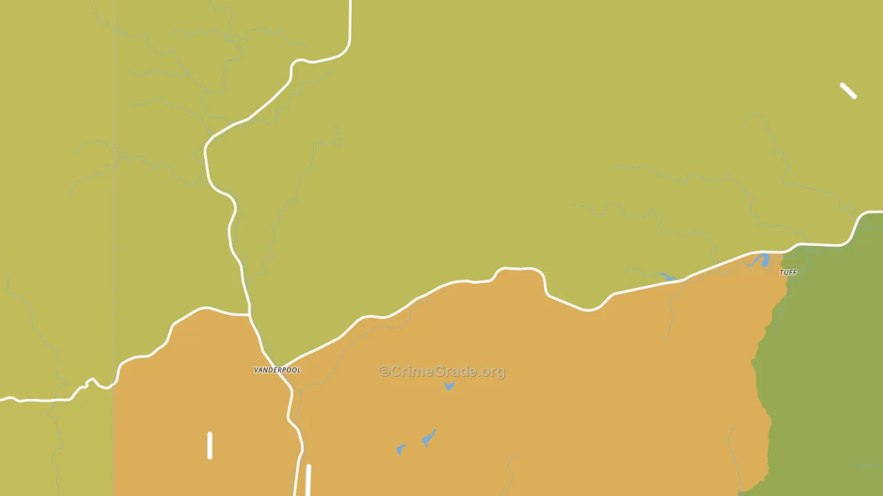 Vanderpool, TX Map of Vandalism Rates