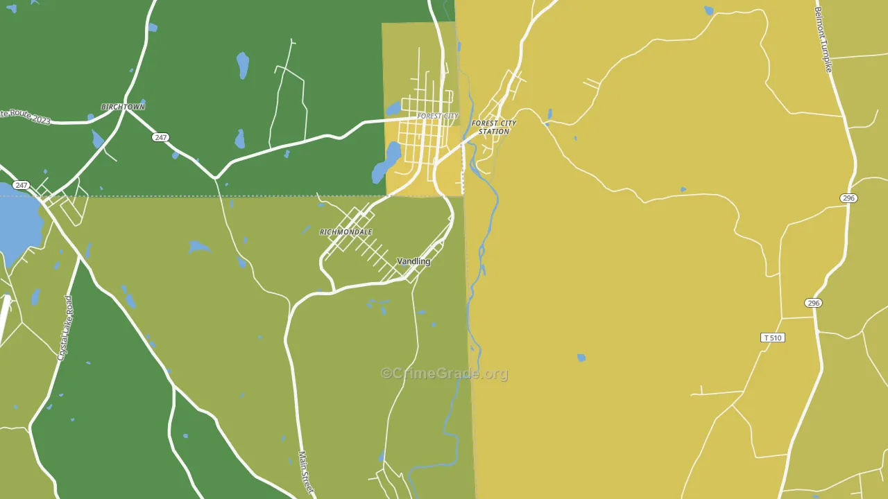Vandling, PA Map of Vandalism Rates