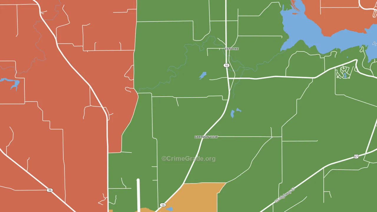 Vandyke, TX Map of Vandalism Rates