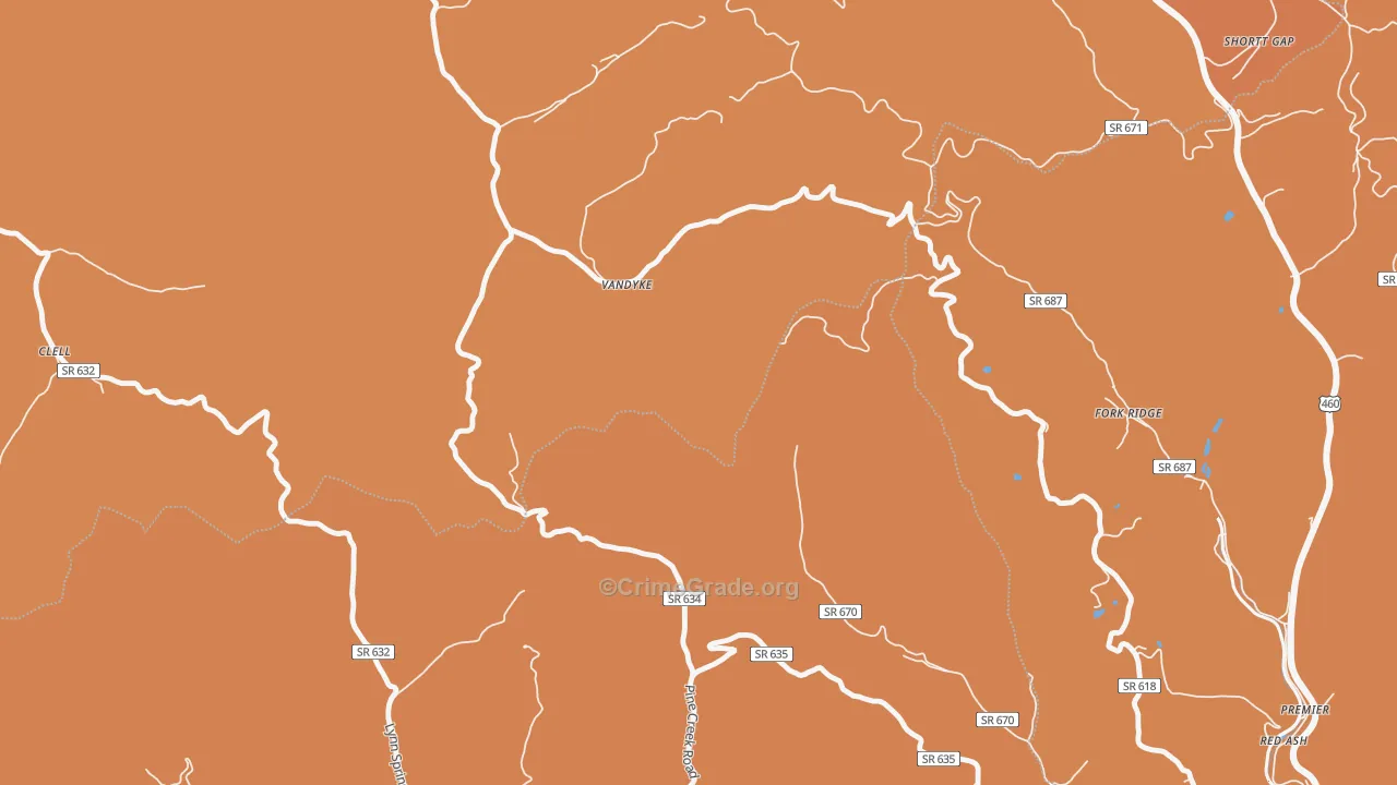 Vandyke, VA Map of Vandalism Rates