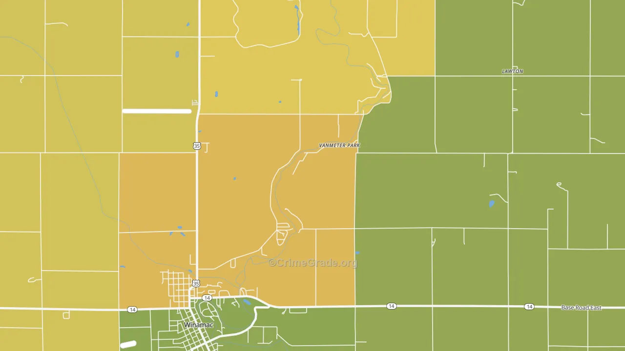 Vanmeter Park, IN Map of Vandalism Rates