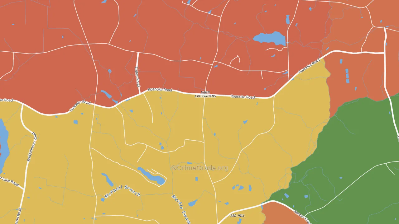 Vann Crossroads, NC Map of Vandalism Rates
