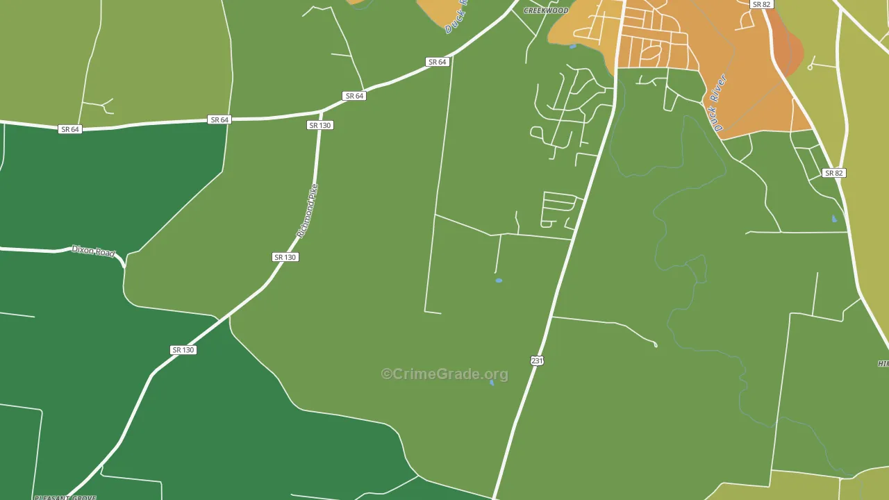 Vannatta, TN Map of Vandalism Rates