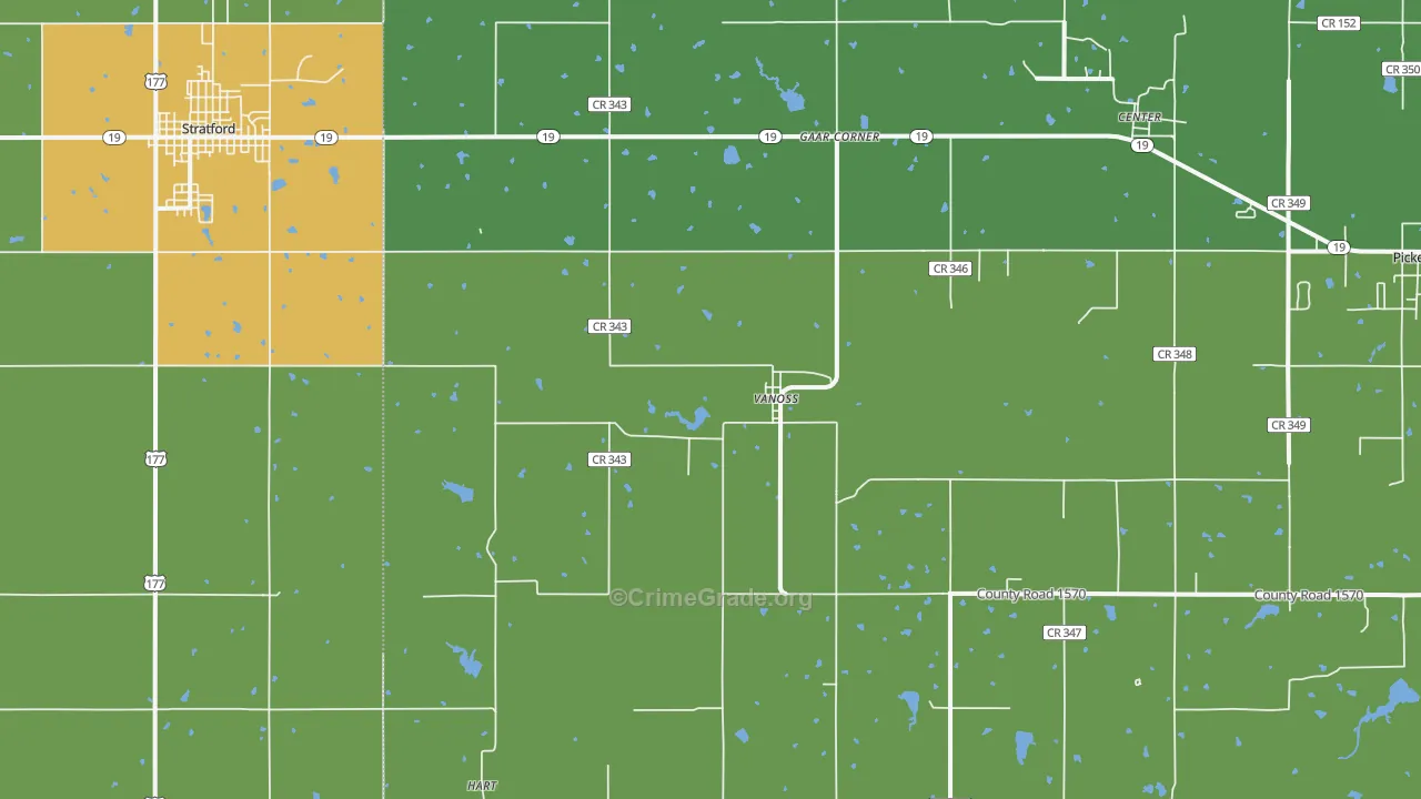 Vanoss, OK Map of Vandalism Rates