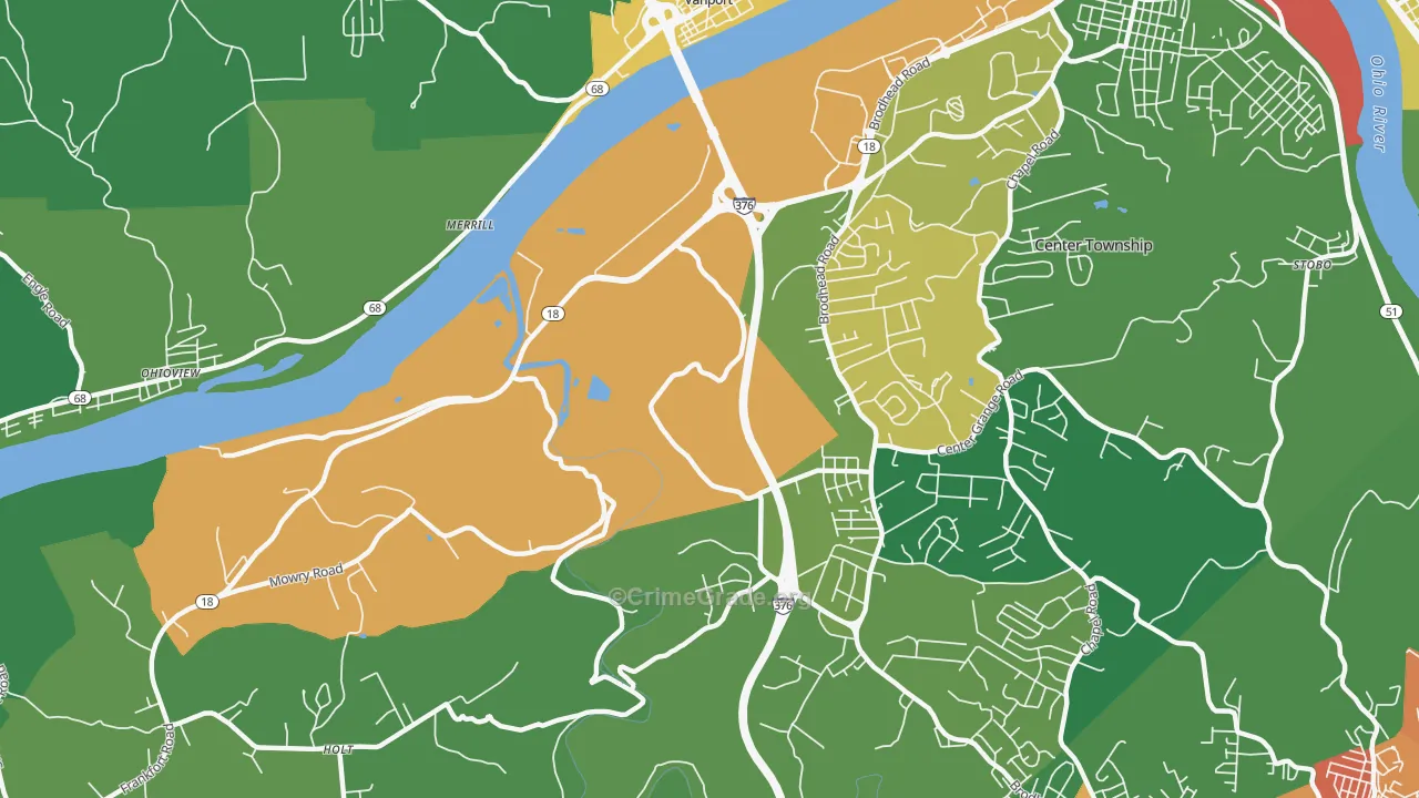 Vanport, PA Map of Vandalism Rates
