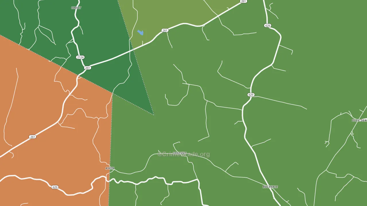 Vanzant, KY Map of Vandalism Rates