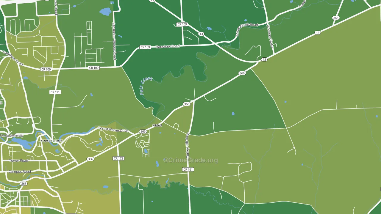 Varna, NY Map of Vandalism Rates