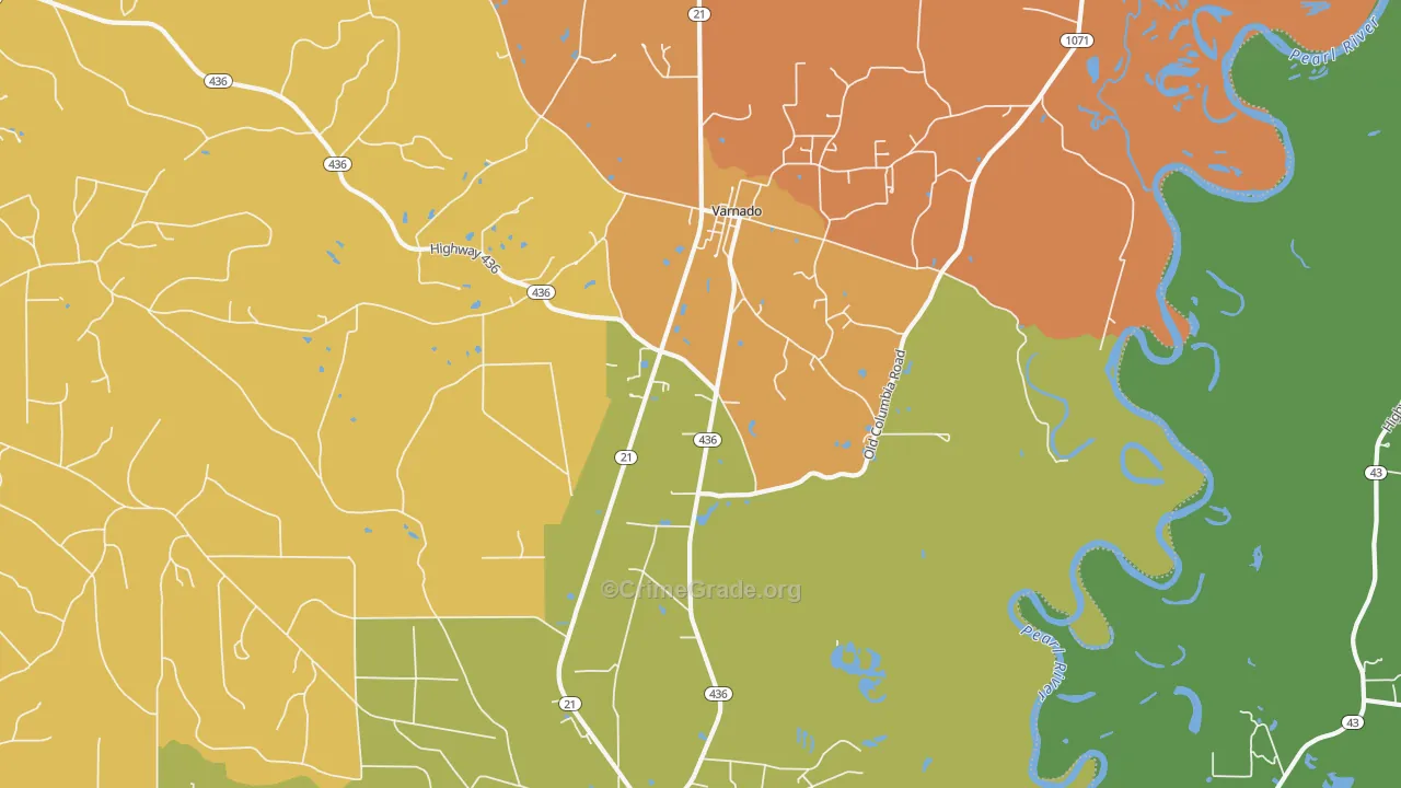 Varnado, LA Map of Vandalism Rates
