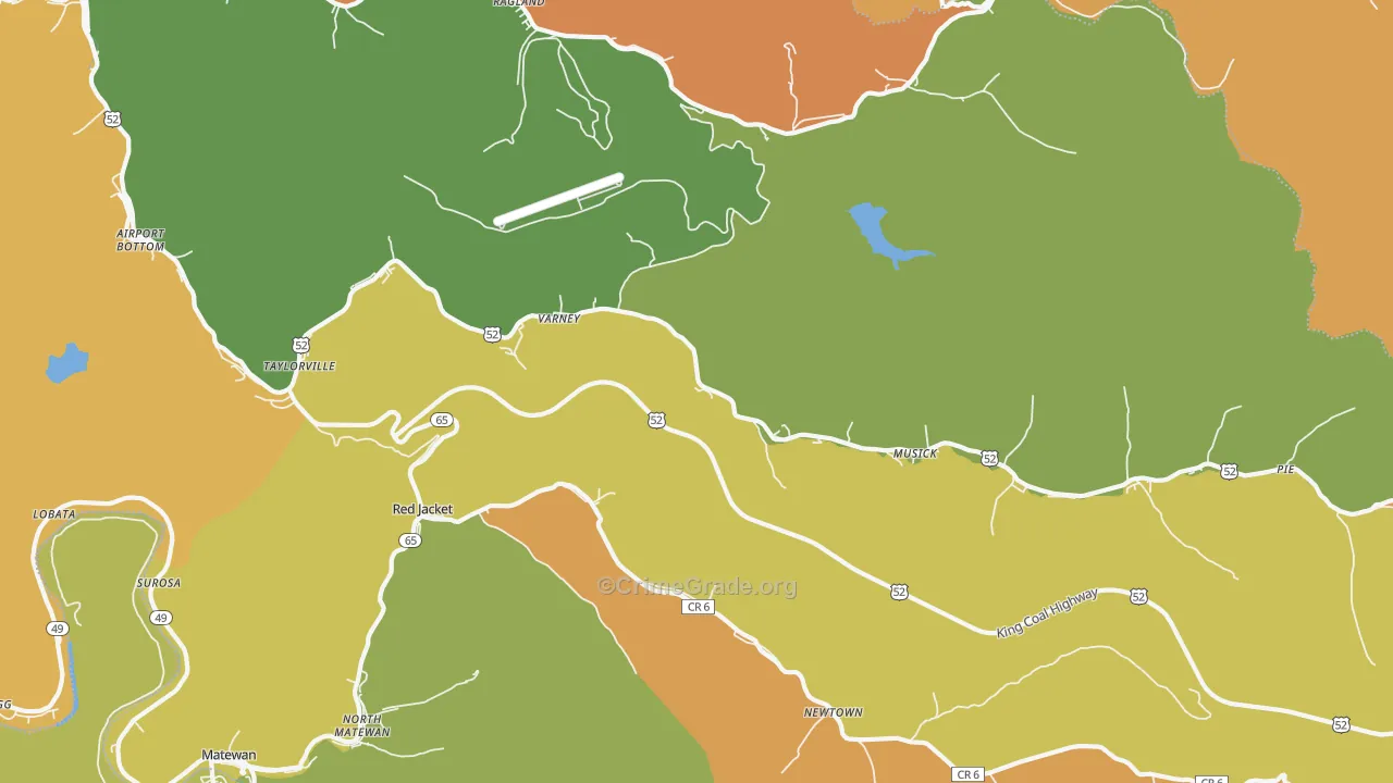 Varney, WV Map of Vandalism Rates