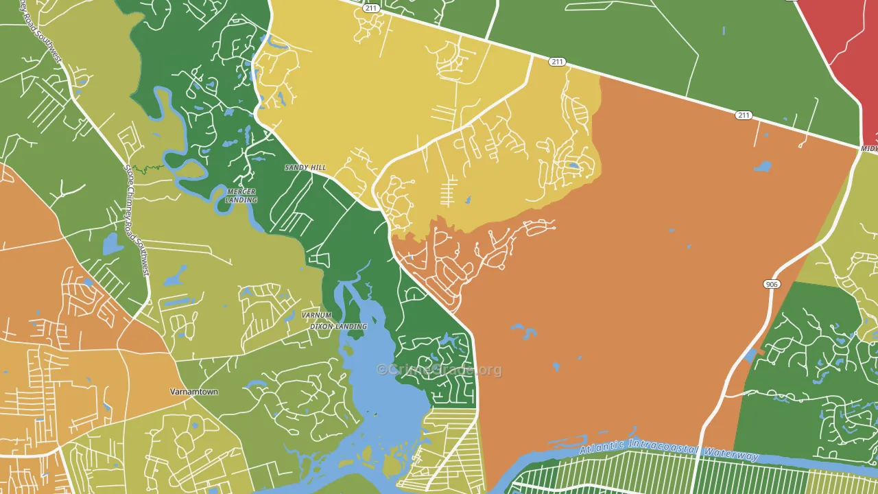 Varnum, NC Map of Vandalism Rates