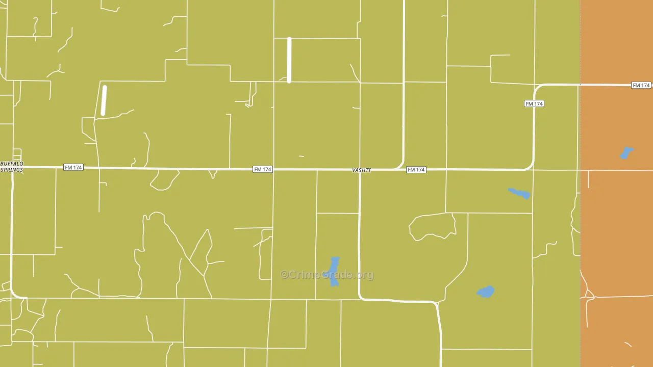 Vashti, TX Map of Vandalism Rates