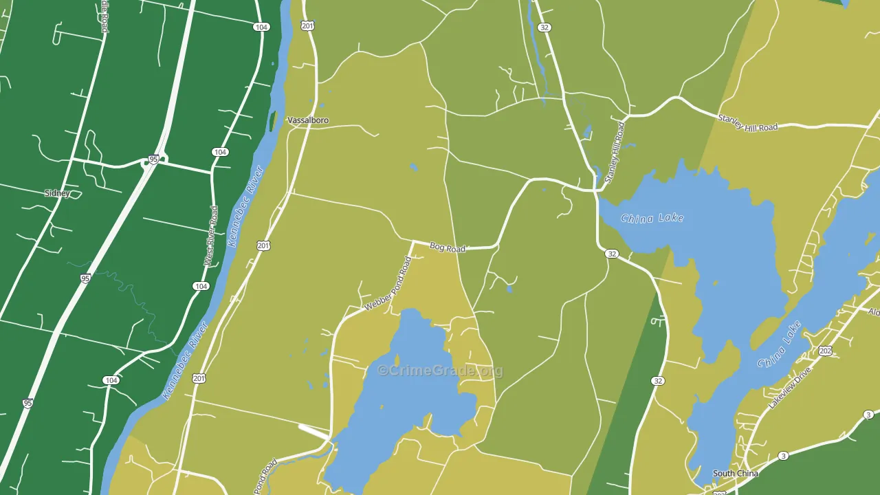 Vassalboro, ME Map of Vandalism Rates