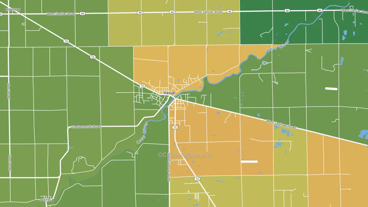 Vassar, MI Map of Vandalism Rates