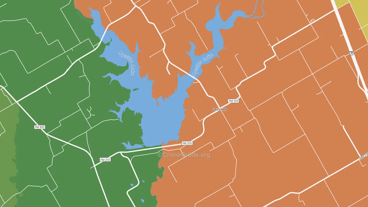 Vaughan, TX Map of Vandalism Rates