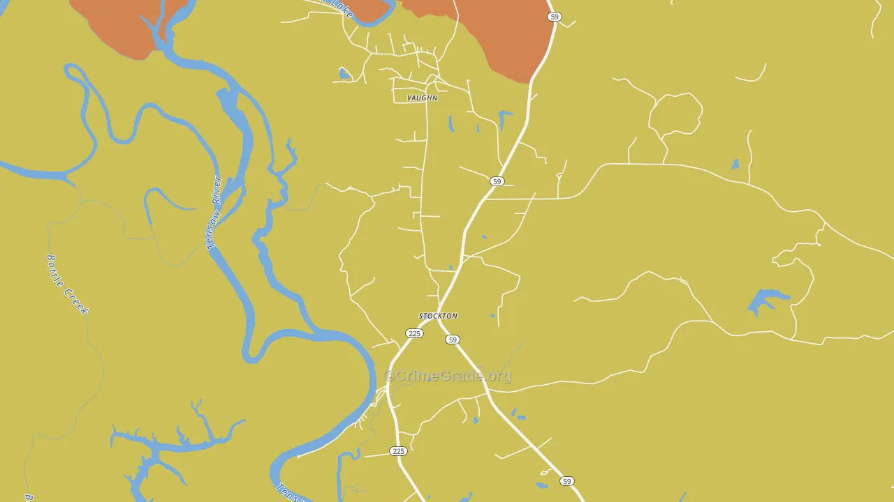 Vaughn, AL Map of Vandalism Rates