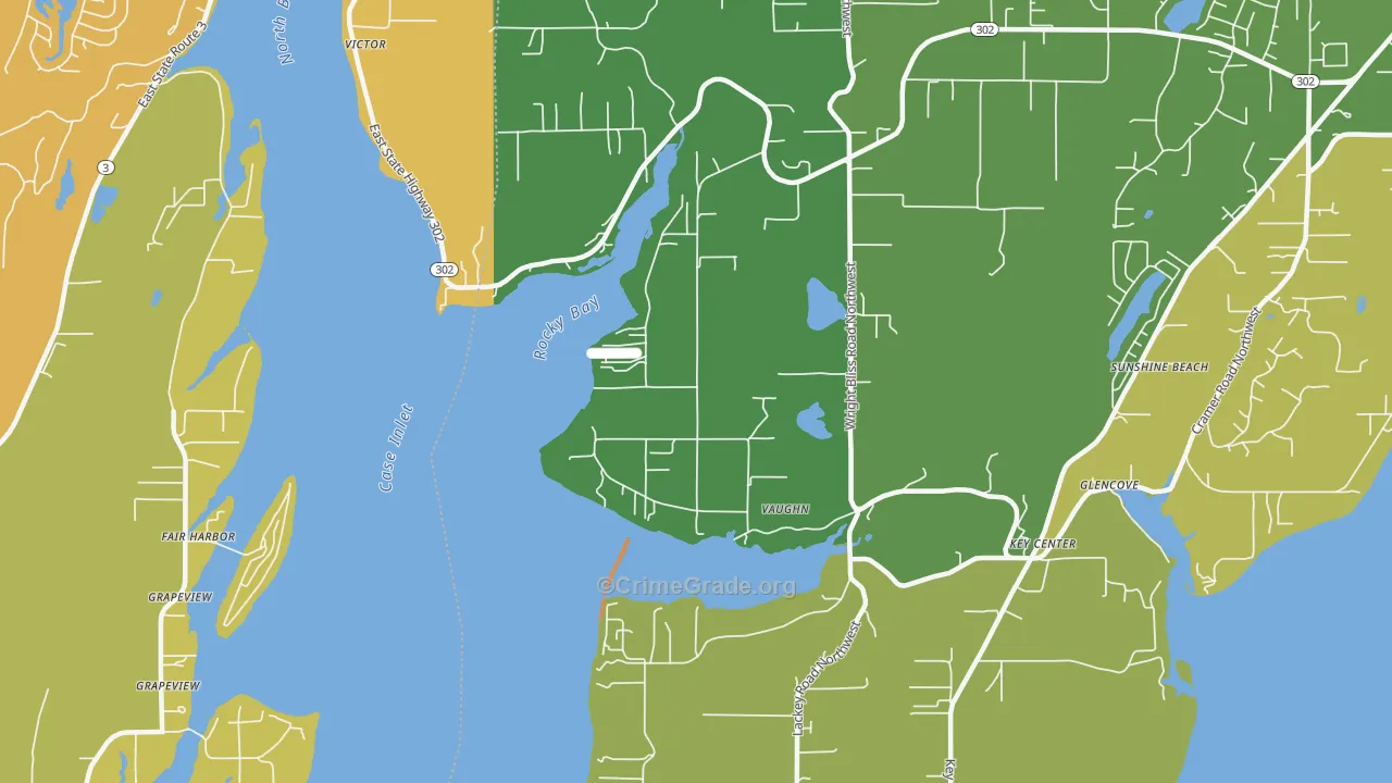 Vaughn, WA Map of Vandalism Rates