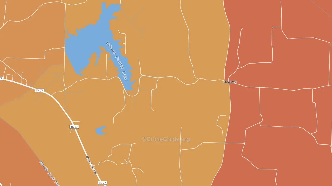 Vaughns Grove, TN Map of Vandalism Rates