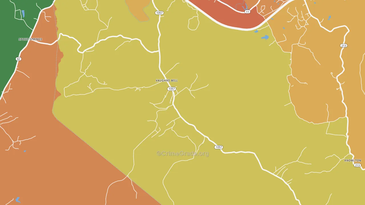Vaughns Mill, KY Map of Vandalism Rates