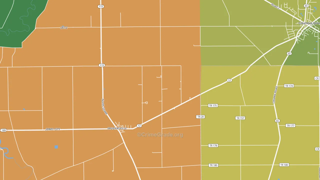 Vaughnsville, OH Map of Vandalism Rates