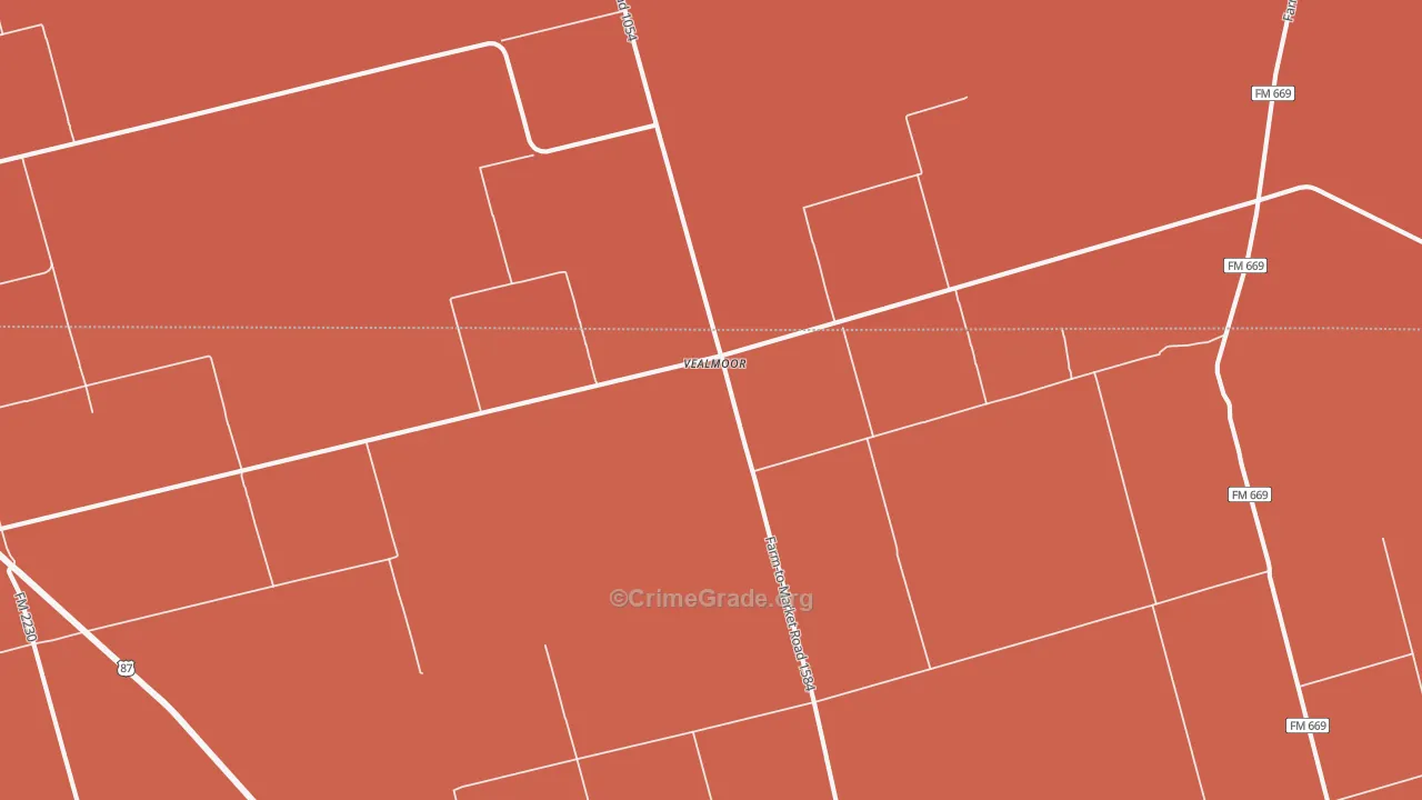 Vealmoor, TX Map of Vandalism Rates