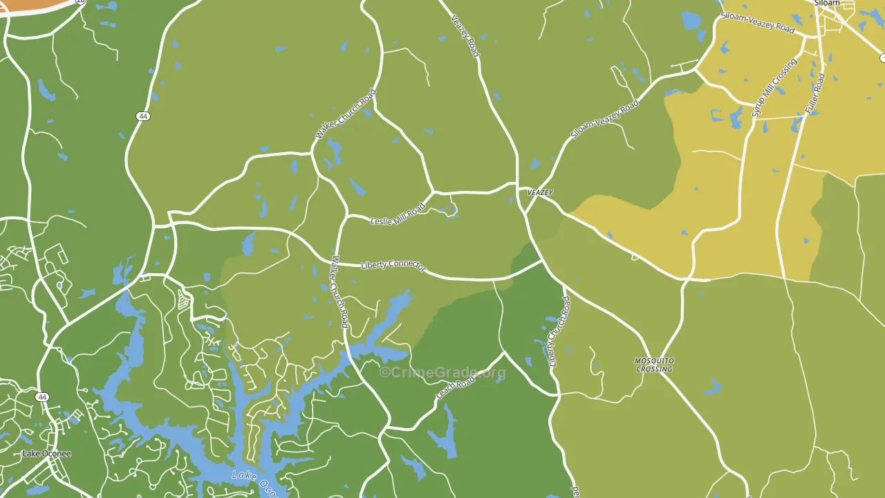 Veazey, GA Map of Vandalism Rates