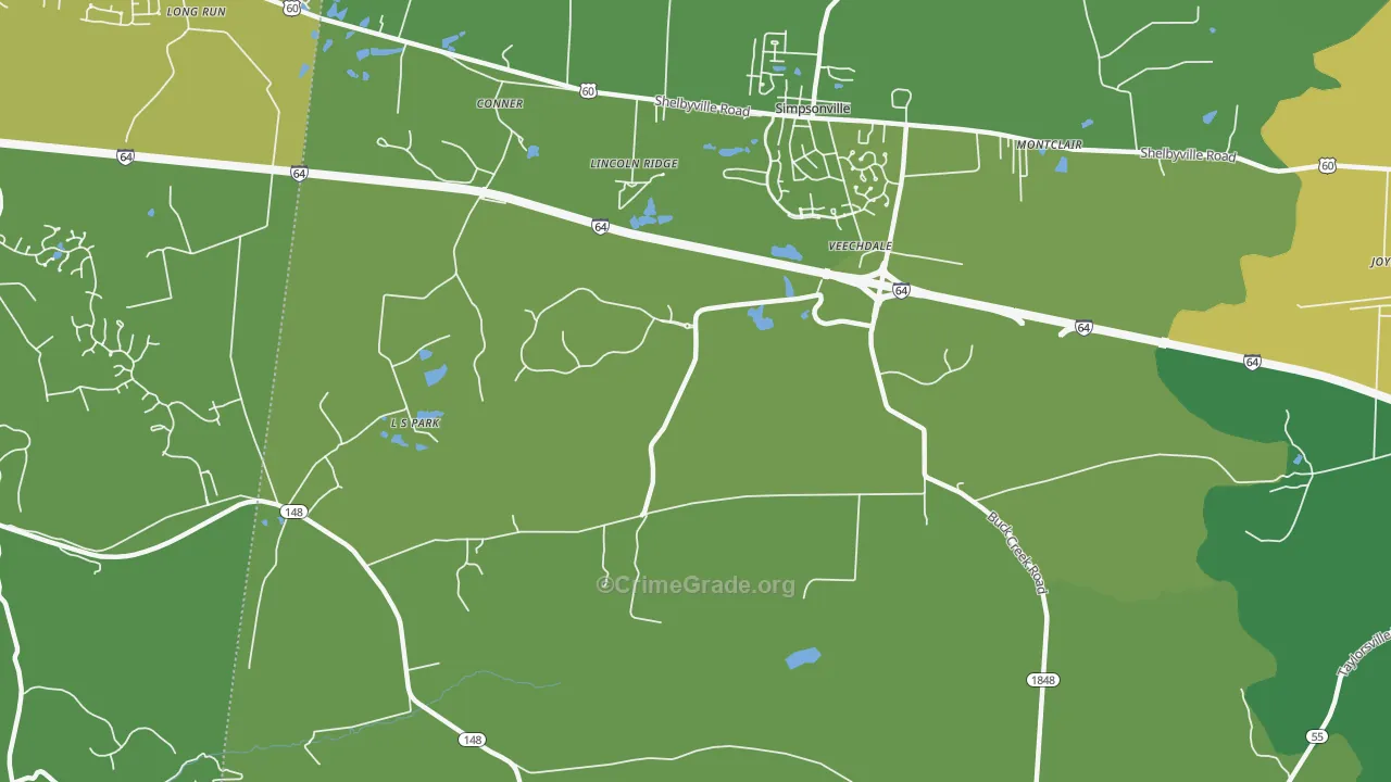 Veechdale, KY Map of Vandalism Rates