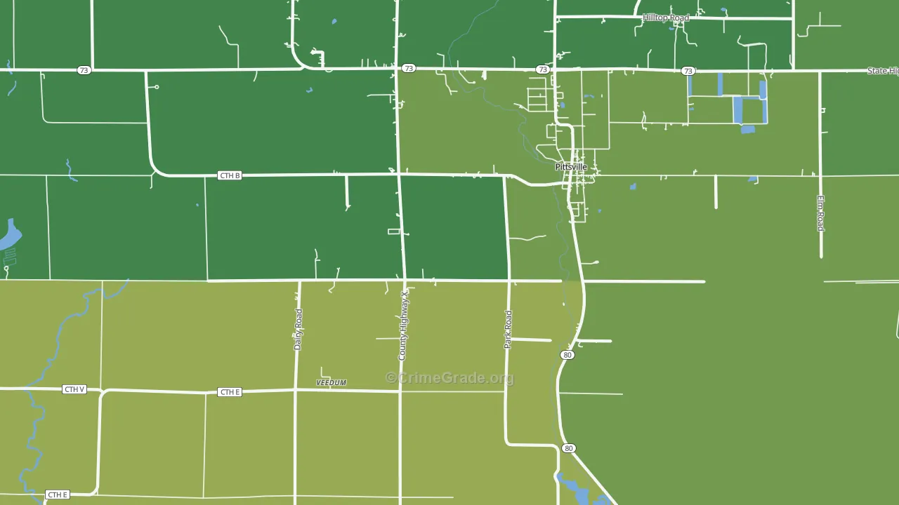 Veedum, WI Map of Vandalism Rates